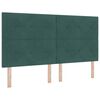 vidaXL LED Hoofdbord met LED-stripverlichting Groen 180 cm Fluweel