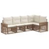 vidaXL Tuinbankenset 5 pcs Beige en Cr&egrave;me Wit poly rattan