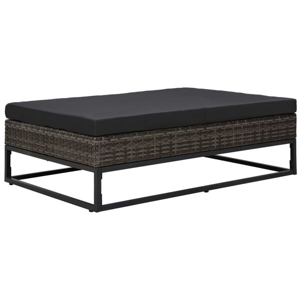 vidaXL 5-delige Loungeset met kussens poly rattan grijs