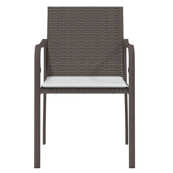 vidaXL Tuinstoelen 4 st met kussens 56x59x84 cm poly rattan bruin