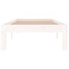 vidaXL Bedframe massief hout wit 75x190 cm
