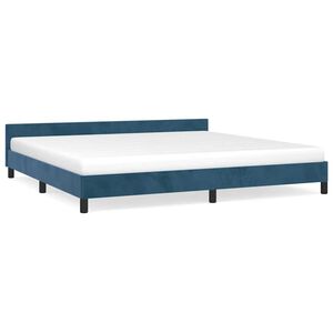 vidaXL Bedframe zonder matras 200x200 cm fluweel donkerblauw