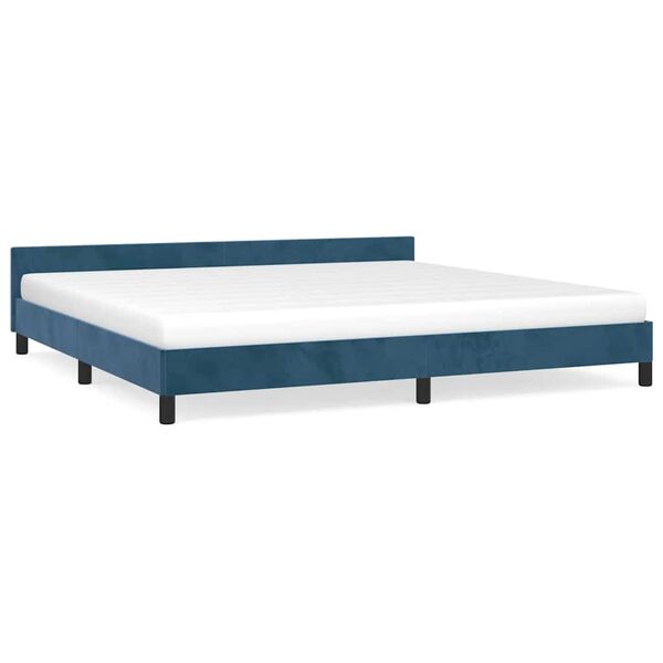 vidaXL Bedframe zonder matras 200x200 cm fluweel donkerblauw