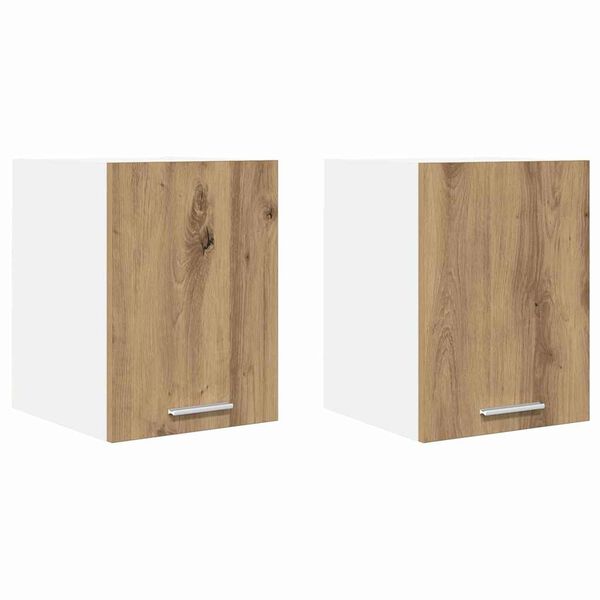 vidaXL Hangkast 2 pcs Ambachtelijke Eik en Wit 30 x 31 x 40 cm