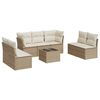 vidaXL 8-delige Loungeset met kussens poly rattan beige