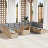 vidaXL Tuin Eetset met kussen 11 pcs Beige en Grijs