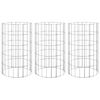 vidaXL Gabion plantenbakken 3 st rond verhoogd &Oslash;30x50 cm staal