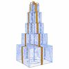 vidaXL Kerst led-cadeaudozen stapel 250 LED's Blauw 56 x 56 x 120 cm