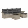 vidaXL Tuinbankenset 6 st Lichtgrijs poly rattan