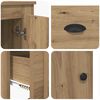 vidaXL Hoge kast met lade 3 pcs Artisan Eiken Bewerkt hout