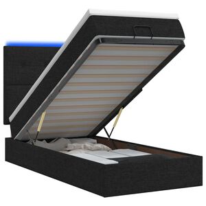 vidaXL Ottoman Bed met Matrassen en LED Zwart 80 x 200 cm Stof