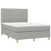 vidaXL Boxspring met matras stof lichtgrijs 140x190 cm