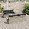 vidaXL Tuin Sofa Set met kussen 8 pcs Lichtgrijs poly rattan