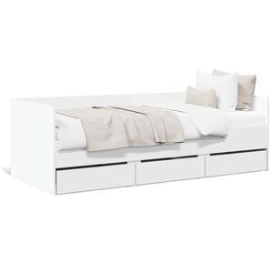 vidaXL Slaapbank met lades zonder matras 100x200 cm wit