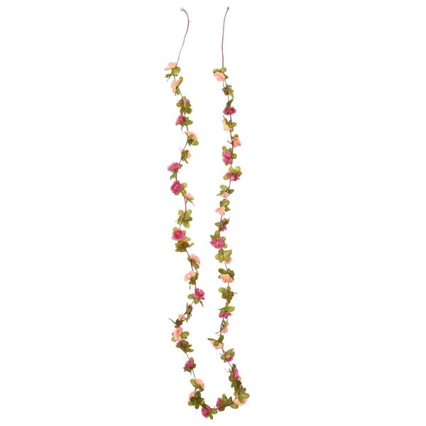 vidaXL Kerstslingers met bloemen 6 st 250 cm rozerood