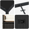 vidaXL Tuin eettafelset met kussen 9 pcs Zwart poly rattan