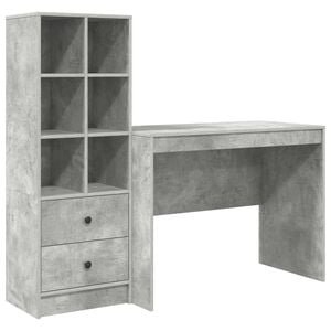 vidaXL Bureau Beton Grijs 145.5 x 50 x 127 cm 2 st