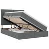 vidaXL LED Opslagbed met Matras Donkergrijs 140 x 200 cm Stof