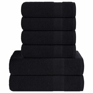 vidaXL 6-delige Handdoekenset FROGN 360 g/m&sup2; zwart
