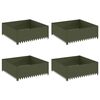 vidaXL Gazonrand 4 st 100 x 100 x 35 cm Staal Olijfgroen