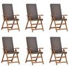 vidaXL Tuinstoel 6 pcs Bruin en Grijs 57 x 71.5 x 104 cm