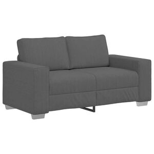 vidaXL Loveseat bank 160x77x82 cm corduroy stof donkergrijs