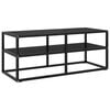 vidaXL Tv-meubel met zwart glas 100x40x40 cm zwart