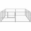 vidaXL Hondenkennel 6 m&sup2; staal zilverkleurig