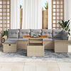 vidaXL Tuin Sofa Set 8 pcs Beige poly rattan