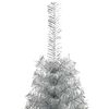 vidaXL Kunstmatig Voorverlicht Kerstboom met 150 LED Zilver 150 cm PET