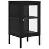 vidaXL Dressoir 38x35x70 cm staal en glas zwart