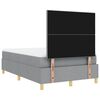 vidaXL LED Box Spring Bed met matras Lichtgrijs 120 x 200 cm Stof