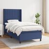 vidaXL Boxspring met matras stof blauw 80x200 cm
