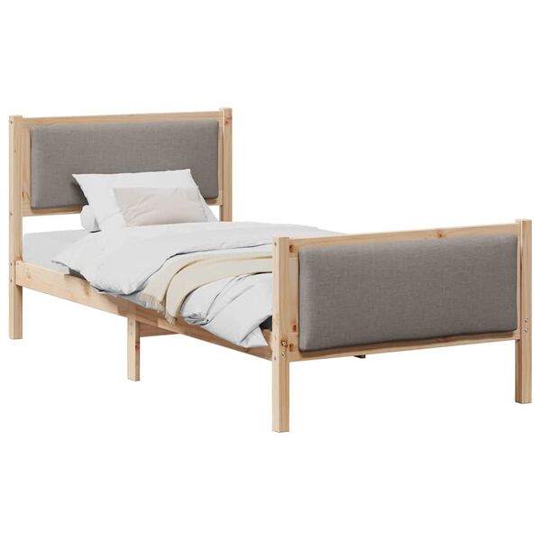 vidaXL Bedframe met hoofdeinde Taupe 100 x 200 cm Stof