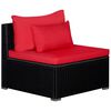 vidaXL 9-delige Loungeset met kussens poly rattan rood