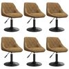 vidaXL Eetkamerstoelen draaibaar 6 st fluweel bruin