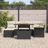vidaXL Tuin Sofa Set met kussen 7 pcs Zwart en cr&egrave;me