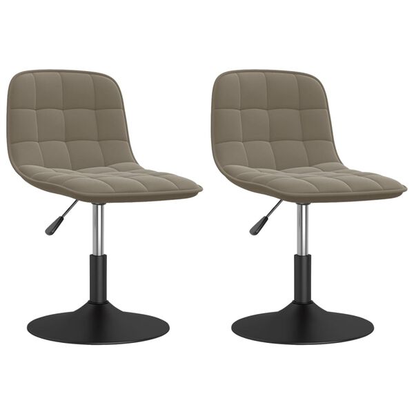 vidaXL Eetkamerstoelen draaibaar 2 st fluweel lichtgrijs