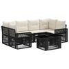 vidaXL Tuinbankenset 7 st Zwart en Cream Wit poly rattan