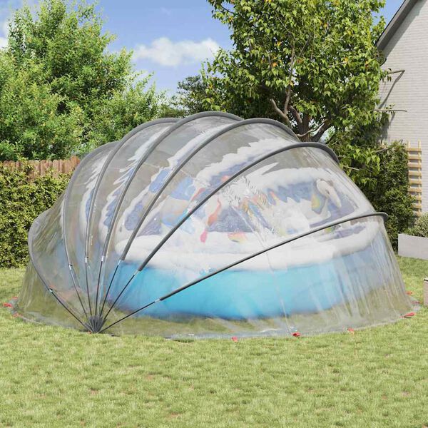 vidaXL Pooldome Doorzichtig 592 x 590 x 275 cm PVC