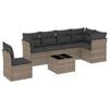 vidaXL 7-delige Loungeset met kussens poly rattan grijs