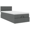 vidaXL Bed poef met matras en LED's stof 80x200 cm donkergrijs