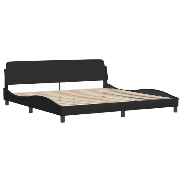 vidaXL Bed met matras "Hvar" stof zwart 200x200 cm