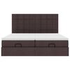 vidaXL Ottoman bed met matrassen en LED's 200x200cm stof donkerbruin