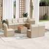 vidaXL 9-delige Loungeset met kussens poly rattan beige