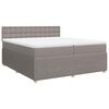 vidaXL Boxspring met matras stof taupe 200x200 cm