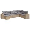 vidaXL 8-delige Loungeset met kussens poly rattan beige