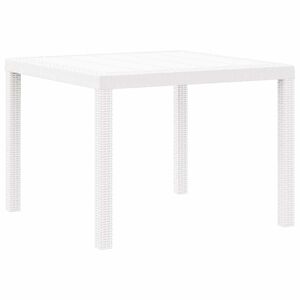 vidaXL Tuin Eettafel Wit 100 x 100 x 73 cm poly rattan
