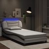 vidaXL Bedframe met LED zonder matras "Hvar" wit en zwart 100x200 cm