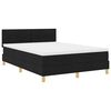vidaXL LED Box Spring Bed met kussen Zwart 160 x 200 cm Stof